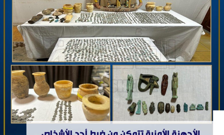 بحوزته 1700 قطعة أثرية.. القبض على موظف في محافظة المنيا