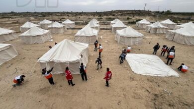 الهلال الأحمر المصري يبدأ بإنشاء مخيم إغاثي في خان يونس جنوب غزة